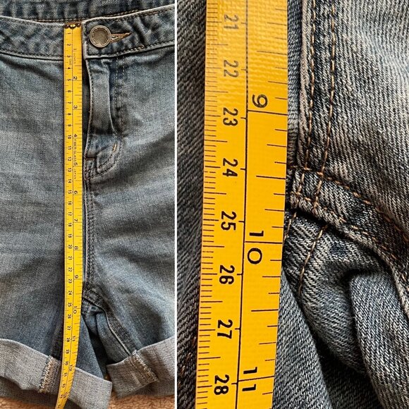 ANA A New Approach Womens Jean Denim Shorts Sz 32 14P Distressed Folded Hem - Picture 6 of 8